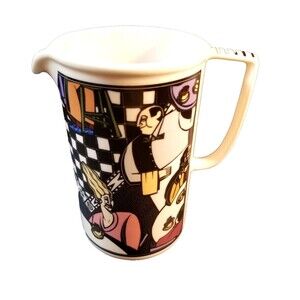 Vintage Matt Walton Chaleur Pitcher 34oz Art Deco Modern Art  90's Retro